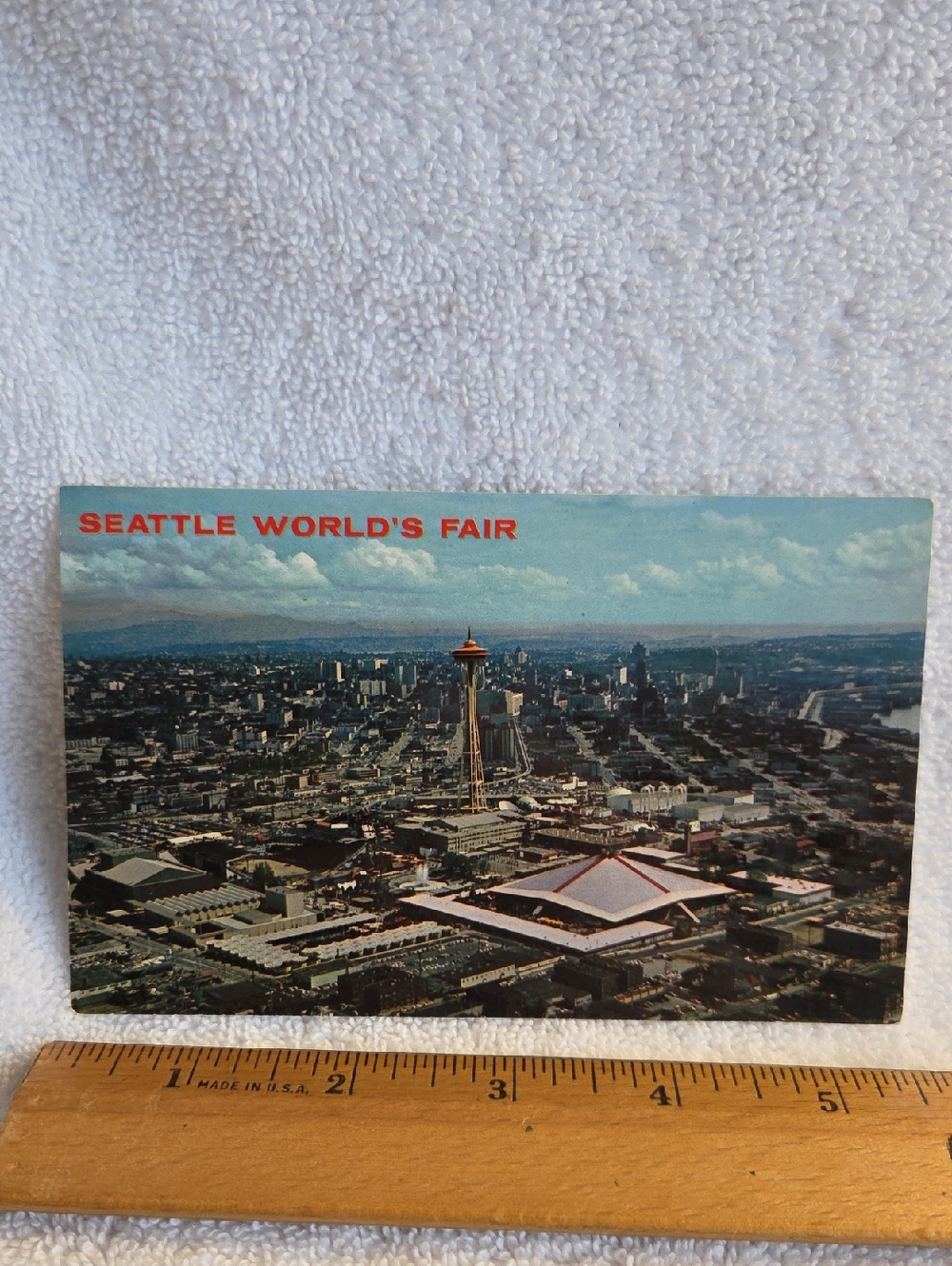 Vintage Seattle World's Fair Aerial Photo Print - Blue Tone